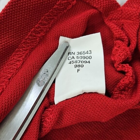Izod Men's Polo Golf Tennis Shirt Size Large Deep Red Short Sleeve EUC LN - Picture 4 of 13